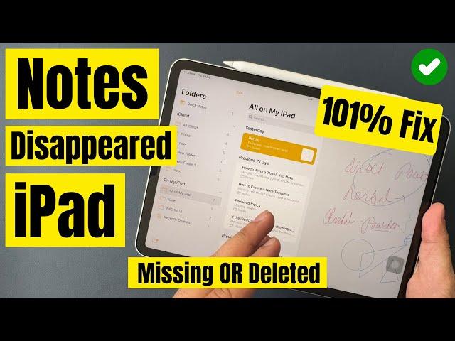 iPad Notes Disappeared [Fixed] iPadOS 18.1 - iPad Pro, iPad Air, iPad Mini recover Missing Notes