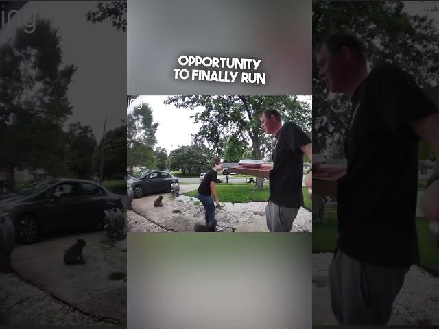 His dog tried to run away with the pizza lady 