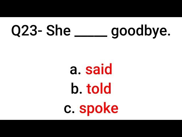 Grammar Quiz: 25 Questions Level Test- Beginner(part1)