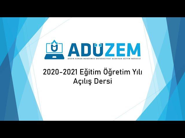 ADÜZEM Uzaktan Eğitim Merkezi Canlı Yayını