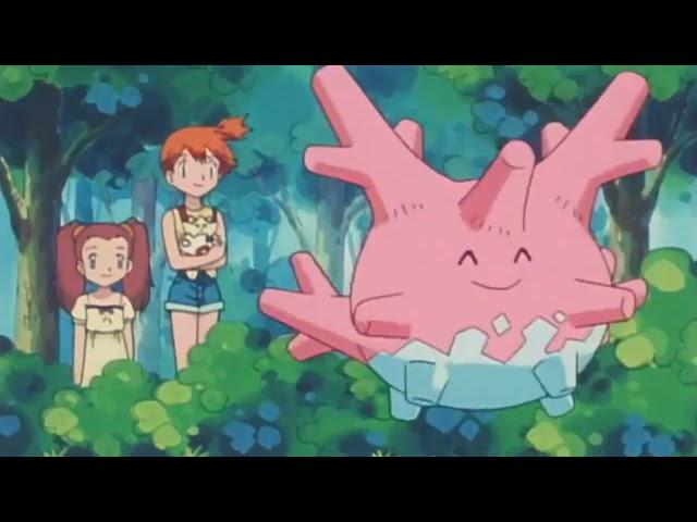 When Brock pulls Misty's ear to stop catching corsola