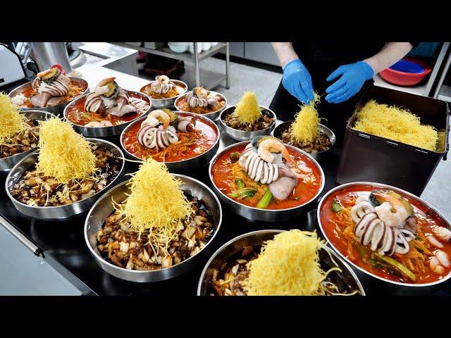 Amazing Korean Food Noodles, Jajangmyeon, jjamppong, korean street food