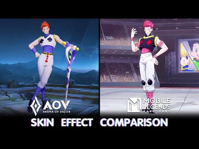 Hisoka (AOV) VS Hisoka (MLBB) : Skin Effect Comparison | Hunter X Hunter Collab