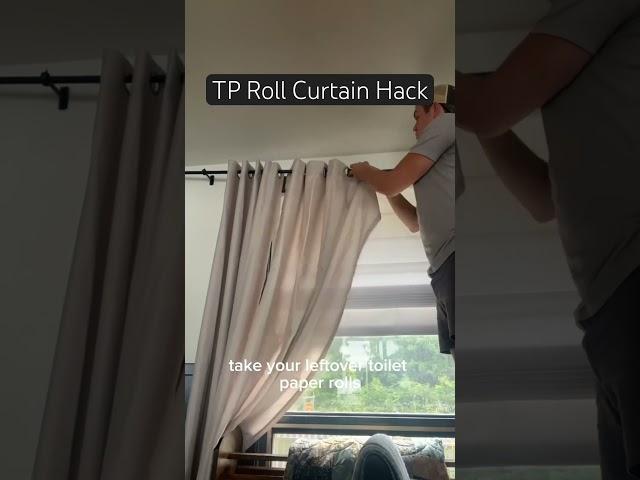 Don’t throw those old TP rolls away. Use them to help create perfect Curtin spacing! #curtains