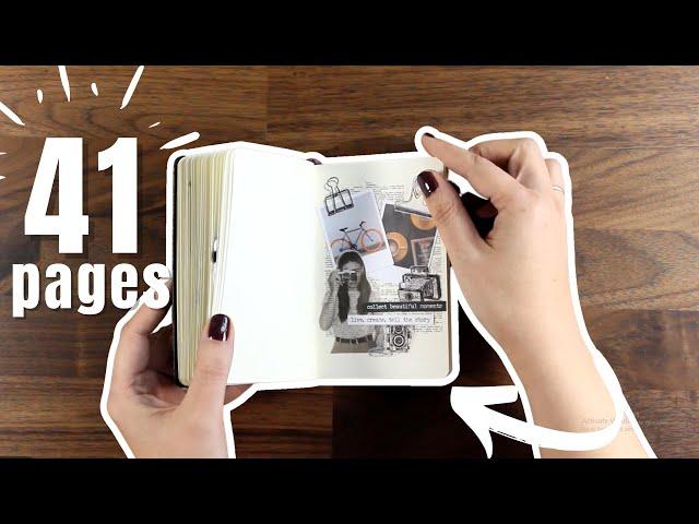 Mini collage art journal flip through - 41 PAGES