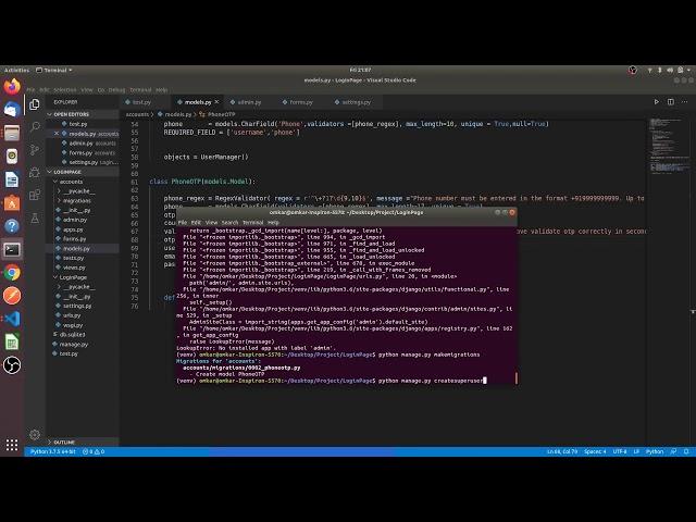 How to create Login and SignUp with Phone OTP validation in Django 2020 || Part -1 || The Codrammers