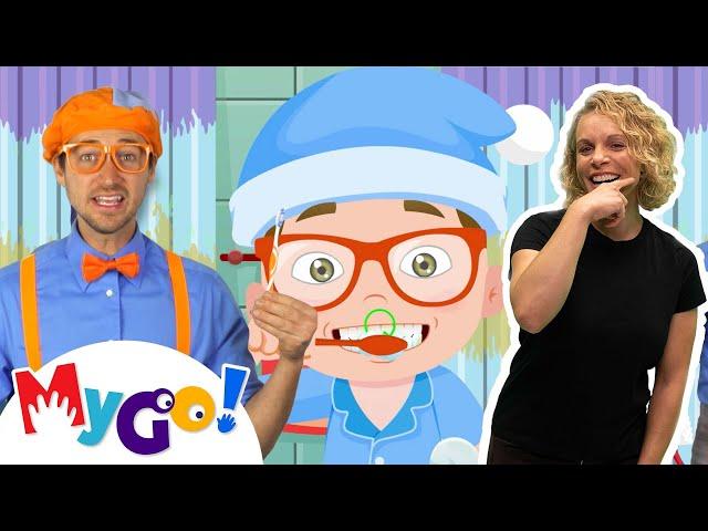 Brush Your Teeth | MyGo! Sign Language For Kids | Blippi - Songs | ASL