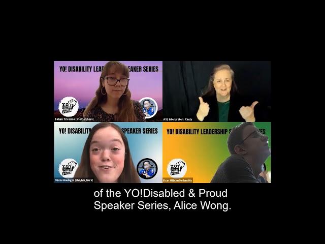 YO! Disability Leadership Speaker Series - Alice Wong