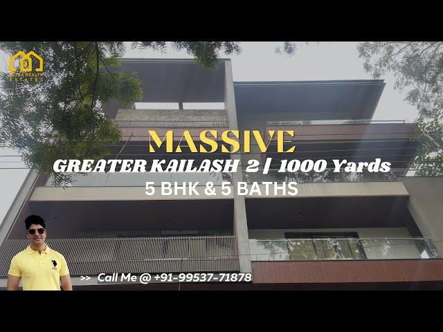 MASSIVE 1000 YARDS 5BHK HOUSE IN SOUTH DELHI | 5 BEDROOMS BUILDER FLOOR IN GREATER KAILASH 2 (GK-2)