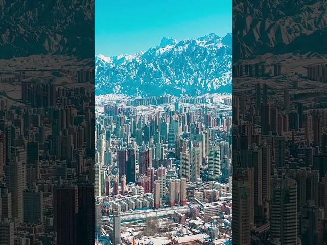 Urumqi, Xinjiang, a city at the foot of the Tianshan Mountains.