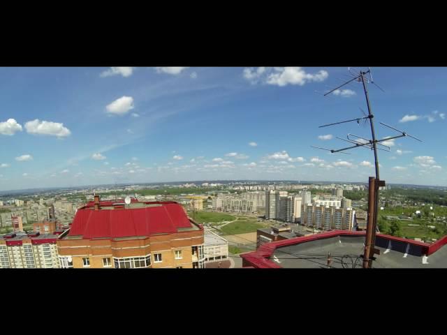 Простой таймлапс - с крыши шестнадцатиэтажки г. Кемерово (Timelapse, Rope access)