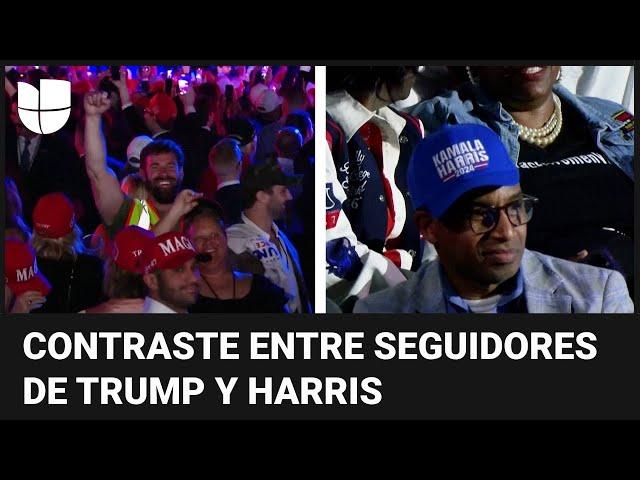 Euforia y tristeza: el contraste entre los seguidores de Trump y Harris ante el resultado electoral