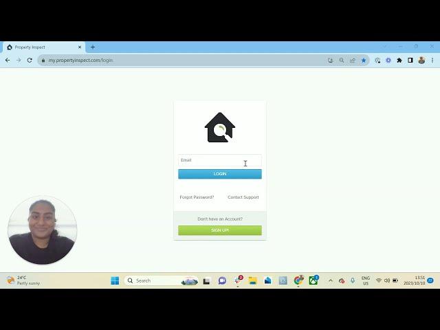 Property Inspect Online Dashboard  Logging In and Updating Profile