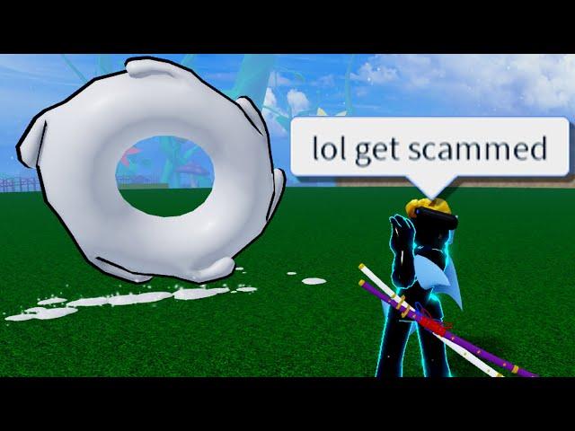 I stole a Scammer's Dough Fruit, he got so mad.. (Blox Fruits)