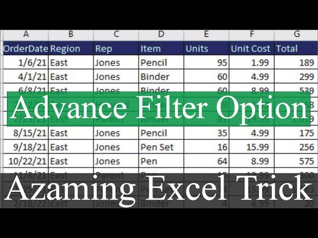 How to Use Advance Filter in Excel | MRB Tech Solutions