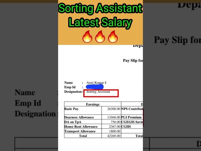 sorting assistant July salary #chsl #salary