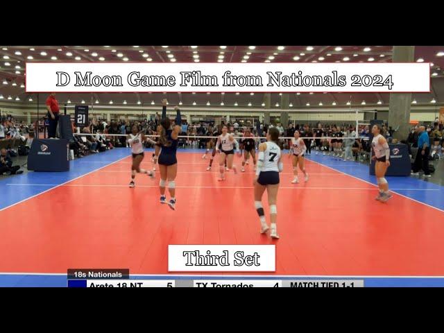 Delaney Moon Volleyball Game film from 18s Nationals vs TX Tornados Set 3. #libero #dmoon