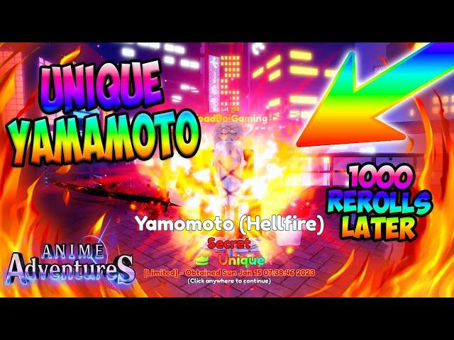 Evolved Unique Yamamoto* I FINALLY GOT IT! OVER 100,000 ROBUX TO GET THIS* [UPD 9] Anime Adventures