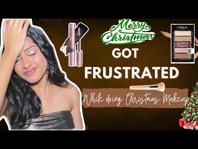 Christmas/New Year’s Elegant Makeup look| Struggles behind doing it #riddhikothari #christmasmakeup