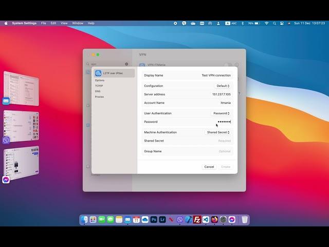 How to: add VPN connection in MacOS