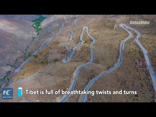 Breathtaking hairpin bends of 72-turn road along China's Sichuan-Tibet highway