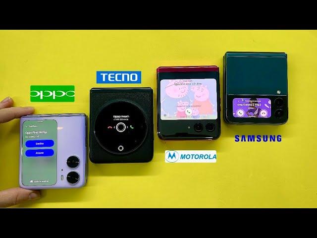 Flip Phone Incoming call Motorola Razr 40 Ultra + Tecno Phantom V+ Oppo Find 2N + Samsung Flip 3