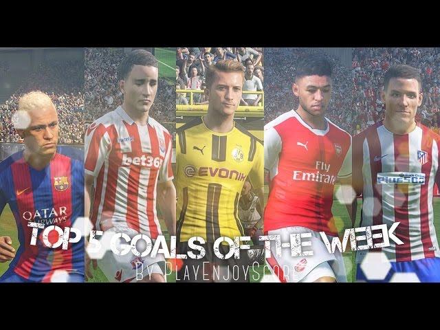 PES 2017 TOP 5 GOALS OF THE WEEK #6 by PlayEnjoyScore (FULL MANUAL PS4 PRO)