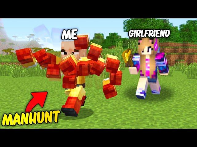 Minecraft Manhunt With My Girlfriend But, I Become a One Punch Man...