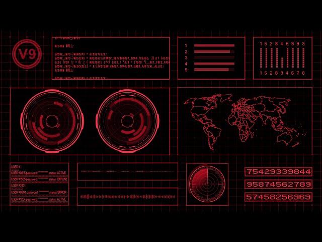 Red Futuristic Hacker Background Full HD 60 FPS