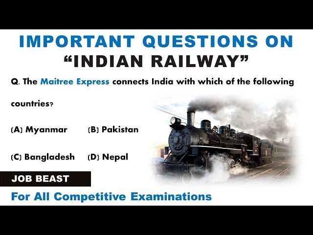 Indian Railways MCQ's | Indian Railways GK | Indian Railway MCQ Questions Answer