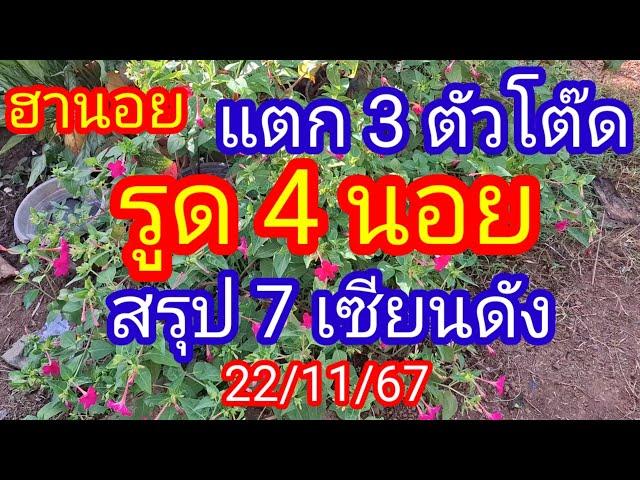 ฮานอย แตก 3 ตัวโต๊ดสรุป 7 เซียนดัง ให้เป็นแนวทางวันนี้_รูด 4 นอน_22/11/67_@BunhueangWahlstroem