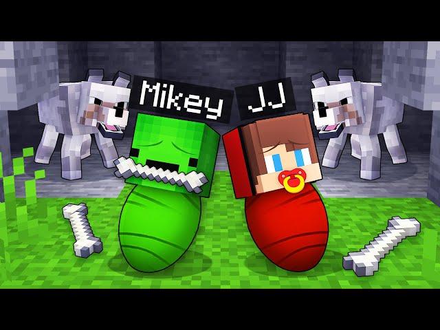 Mikey and JJ Were Adopted by WOLVES in Minecraft (Maizen)