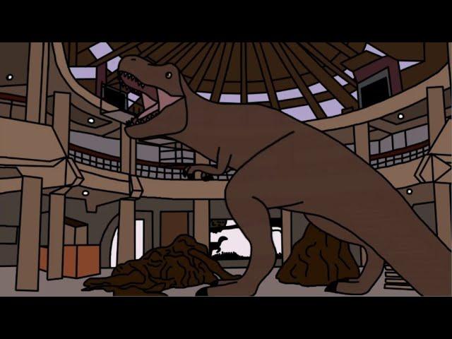 Jurassic Park Rexy vs Raptors (animated)