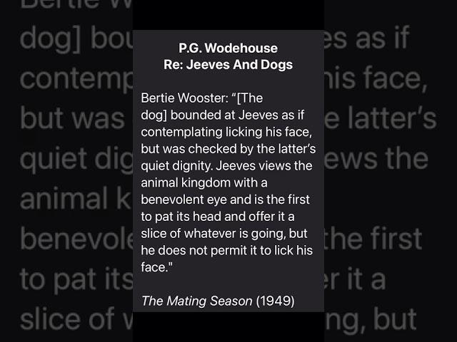 Jeeves And The Face-Licking Dog! #shorts #wodehouse