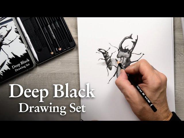 What is inside Cretacolor's Deep Black Drawing Set | Product Description | How to use the box?