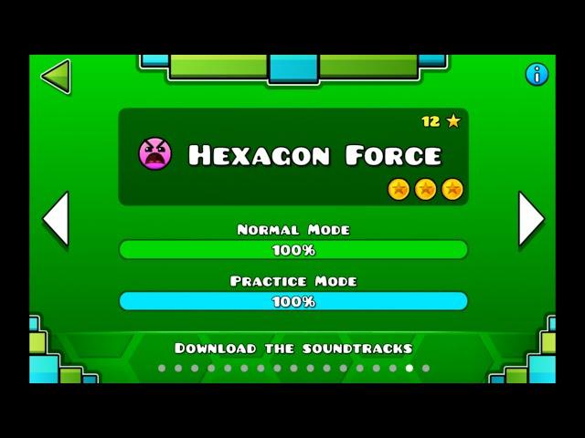 "Geometry Dash" level 16 - Hexagon Force (100%)