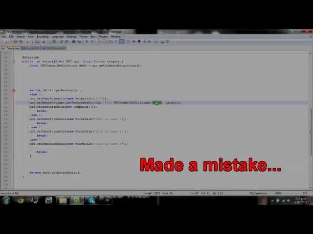 RSPS 667 Tutorial 22?: Creating a Basic Combat Script + NPC bonuses