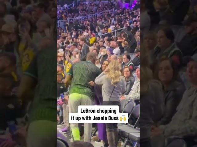 LeBron chopping it up with Jeanie Buss  #shorts