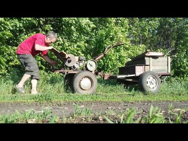 Самодельный ТРАКТОР пилорама самоходная, для дачи.