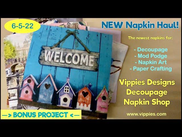 WATCH! MOD PODGE “BONUS” diy PROJECT | NEW DECOUPAGE NAPKINS  | www.vippies.com | LIMITED!