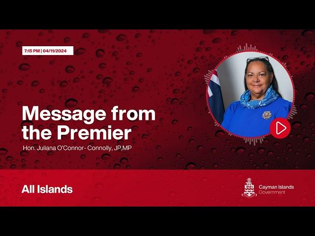 7:15 November 4 | Message from the Premier