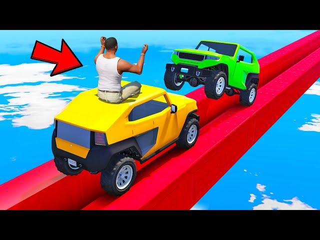 SHINCHAN AND FRANKLIN TRIED IMPOSSIBLE HIT AND BALANCE THE CAR CHALLENGE GTA 5