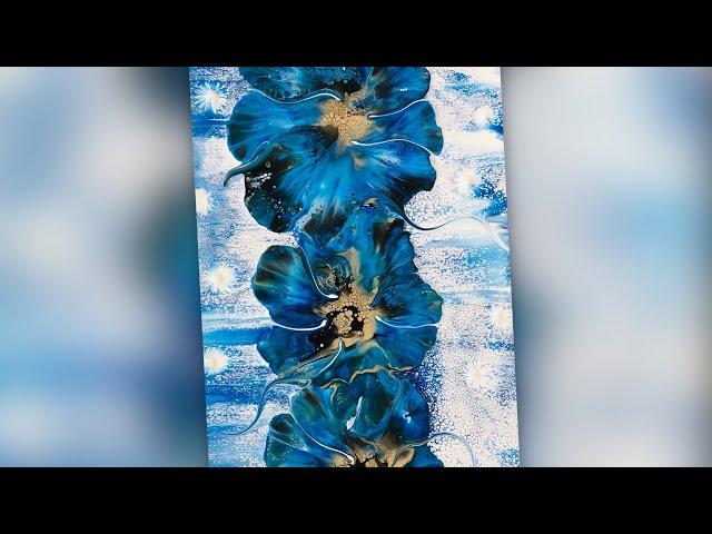 AMAZING BOTANICAL LOOK CREATED WITH BALLOON  & HAIRDRYER~ Acrylic pouring art