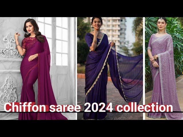  Chiffon saree collection 2024 // 