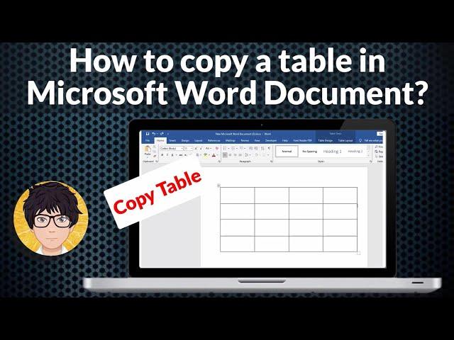 How to copy a table in Microsoft Word Document?