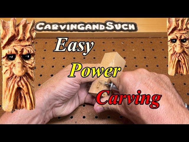 Easy Quick wood spirit out of cedar wood Dremel-Foredom-Kutzall