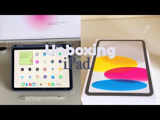 iPad 10th gen unboxing silver 64gb + accessories ️| asmr, lofi music|