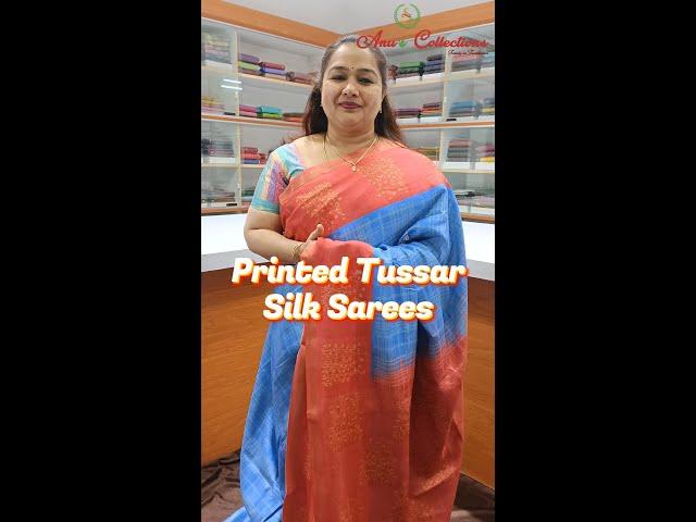 Printed Tussar Silk Sarees | Rs.925 | 04-Feb-2025 | AnuSCollections