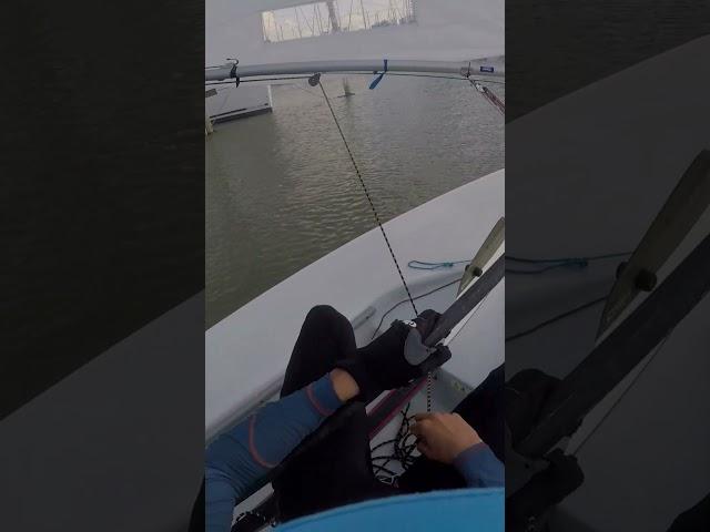 #shorts POV: Standard for the 1st time. WAIT FOR IT  (CAPSIZE) #sailing #lasersailing #dinghy