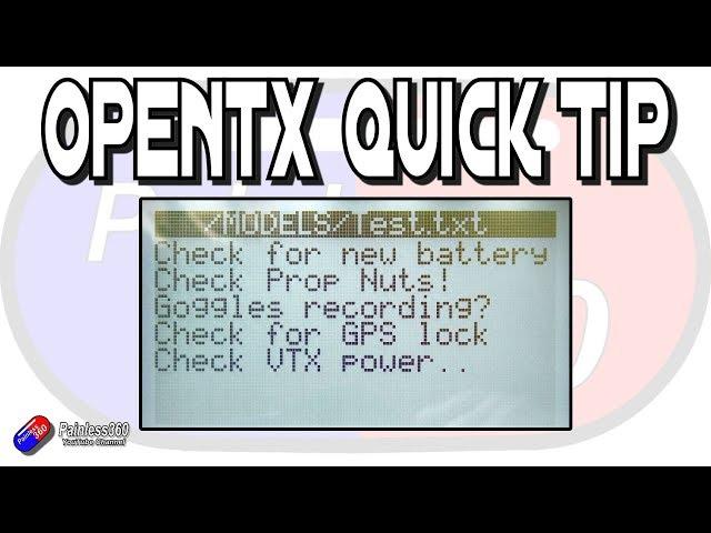 OpenTX Quick Tip: Model Checklists